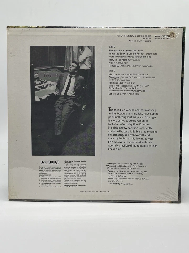 NEW SEALED ED AMES WHEN THE NOW IS ON THE ROSES 12" LP VINYL RECORD RCA 1967 - Image 2 of 2