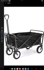 Mac Sports Collapsible Folding Outdoor Utility Garden Camping Wagon Cart Black