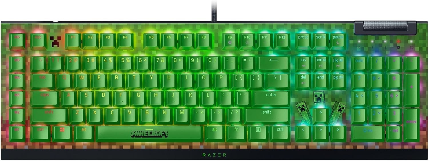 Razer BlackWidow V4 X Wired Gaming Keyboard Minecraft Editio