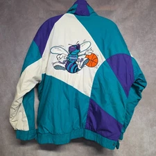 Vintage 90's Apex One NBA Charlotte Hornets Winter Puffer Coat Jacket Mens L