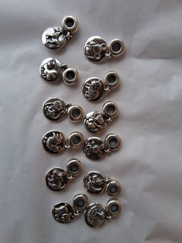  Complete Retired 2013 Pandora Chinese Zodiac Charm Set – 12 Pc – 925 ALE – Rare
