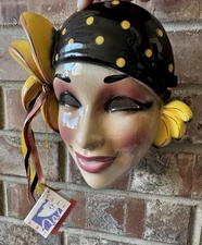Vintage NWT About Face Clay Art Mask Banana Lady 1990 Funky Fun