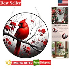 Vibrant 7.9'' Acrylic Cardinal Suncatcher - Handmade Elegance for Home or Garden