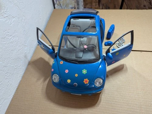 Vtg 2000 Barbie VW Beetle Car –Blue Volkswagen Bug by Mattel - See Description
