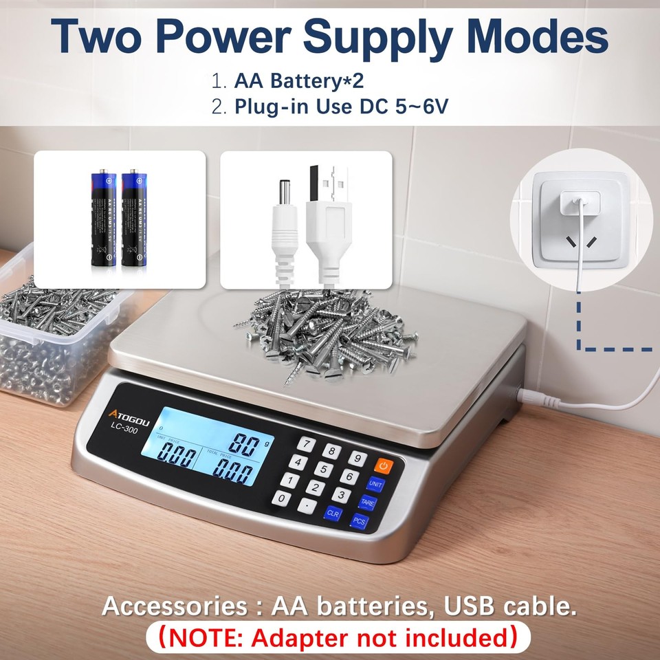 66lb Food Scale With Price Computing - 304 Stainless Steel Kitchen Scale, Plug-in Or Battery - View #14