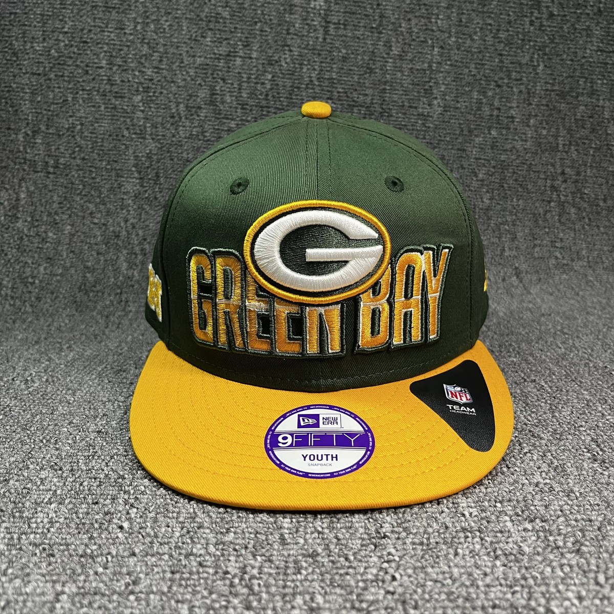 New Era Green Bay Packers 9FIFTY Youth Snapback Hat Green Yellow Underbrim Logo