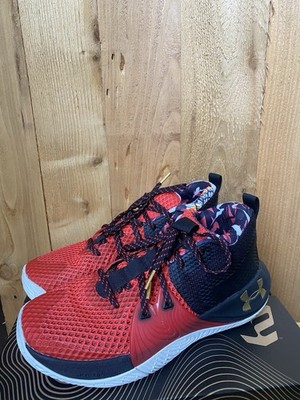 UA Embiid 1  CNY  Red Black Gold Basketball Shoes   W10 / M8.5   Barely Used