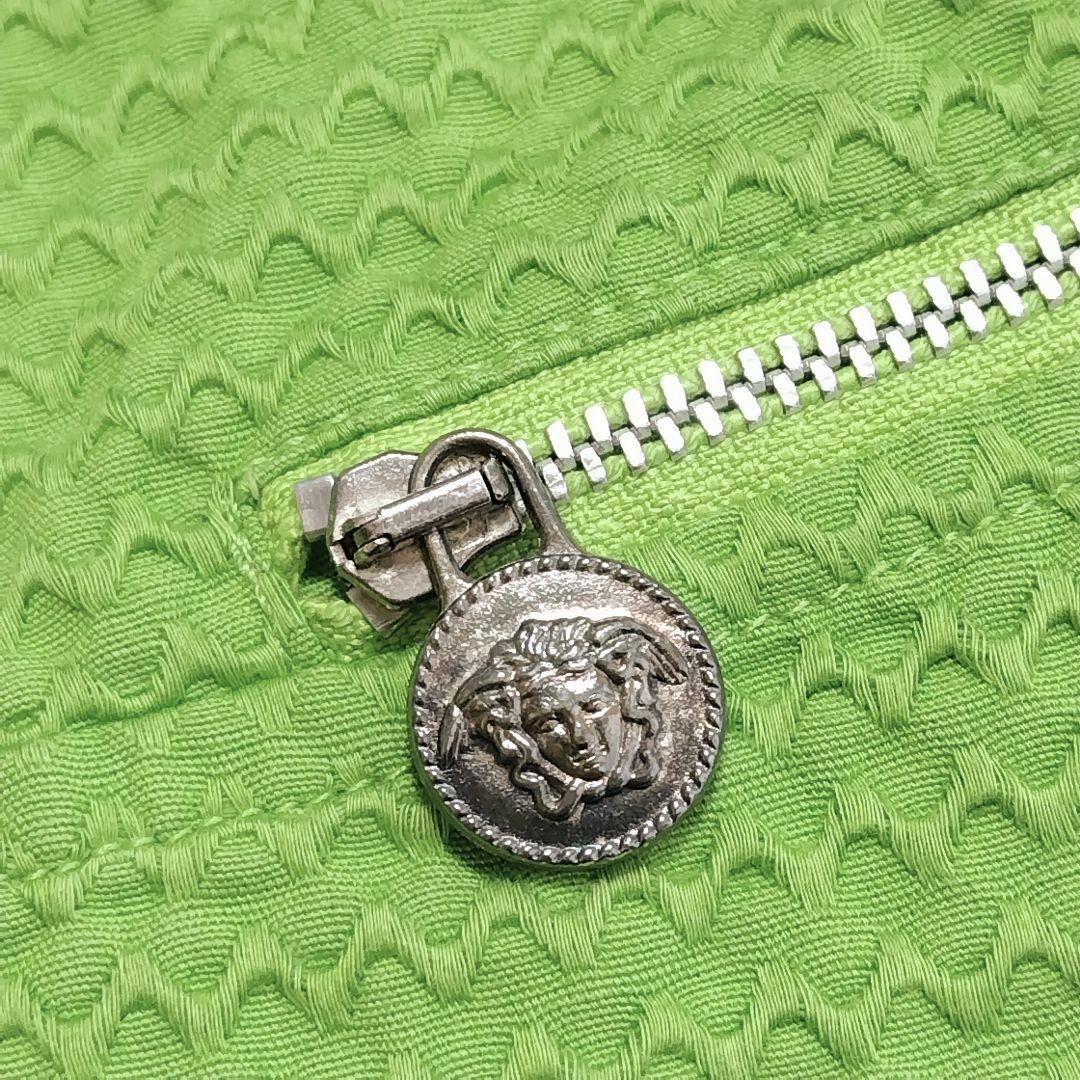 USED EXCELLENT CONDITION [VERSACE] JACKET, FRONT ZIPPER, ZIP-UP, YELLOW-GREEN, thumbnail 12