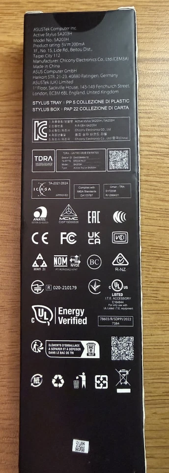 Lápiz óptico ASUS 2.0 MPP 2.0 CAJA ABIERTA con sensibilidad a la presión 4096 Foto 3 de 3