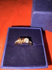 Original Swarovski Rose Gold Heart And Solitaire Ring Size 55 Used VGC Boxed