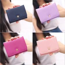 Women Trifold Small Leather Wallet Mini Clutch Billfold Purse with Coin Pocket