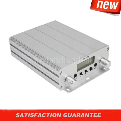 ST-15B 15W FM Radio Transmitter Stereo PLL Broadcast Station 76MHz-113MHz