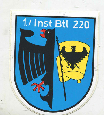 BW Verbandsabzeichen als Aufkleber 1 Inst Btl 220 70 mm  (tt350)