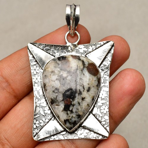 Azurite Gemstone 925 Sterling Silver Handmade Jewelry Pendant 2.16" - Picture 3 of 8