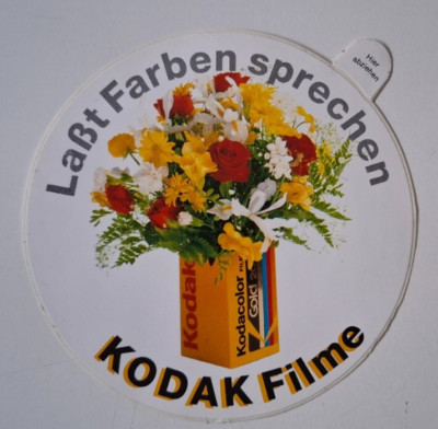 Aufkleber ''KODAK - Kodacolor Gold'', 80er Jahre, 9,5 cm Durchmesser