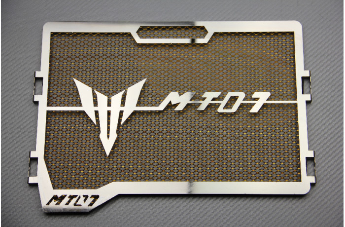 Grille radiateur alu CNC or pour Yamaha FZ07 MT07 modèles 2018-2020