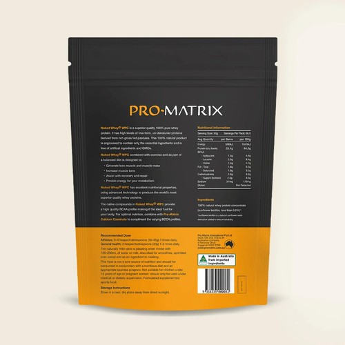 Naked Whey By Pro Matrix 2kg Unflavoured | Grass Fed WPC Protein | No Gluten - Picture 4 of 8