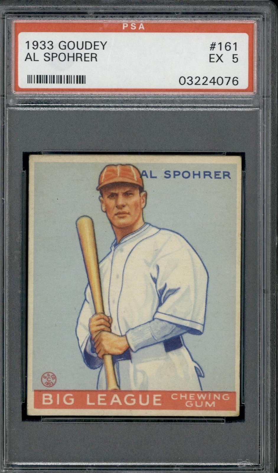 1933 Goudey #161 Al Spohrer - PSA 5