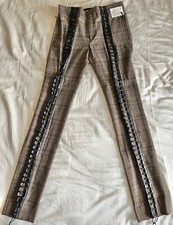 NWT JEAN-PAUL GAULTIER Men's Hipster Wool/Leather Pants US32/EU48 Made in ITALY