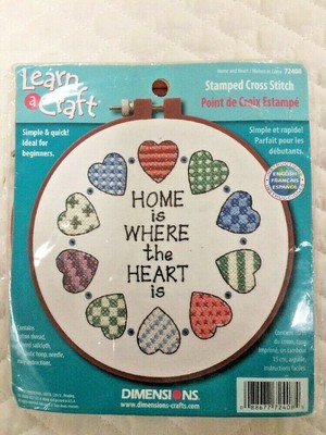 Cross Stitch Kits Dimensions Learn A Craft Home Heart Stamped Cross Stitch Kit Crafts Gefradis Fr