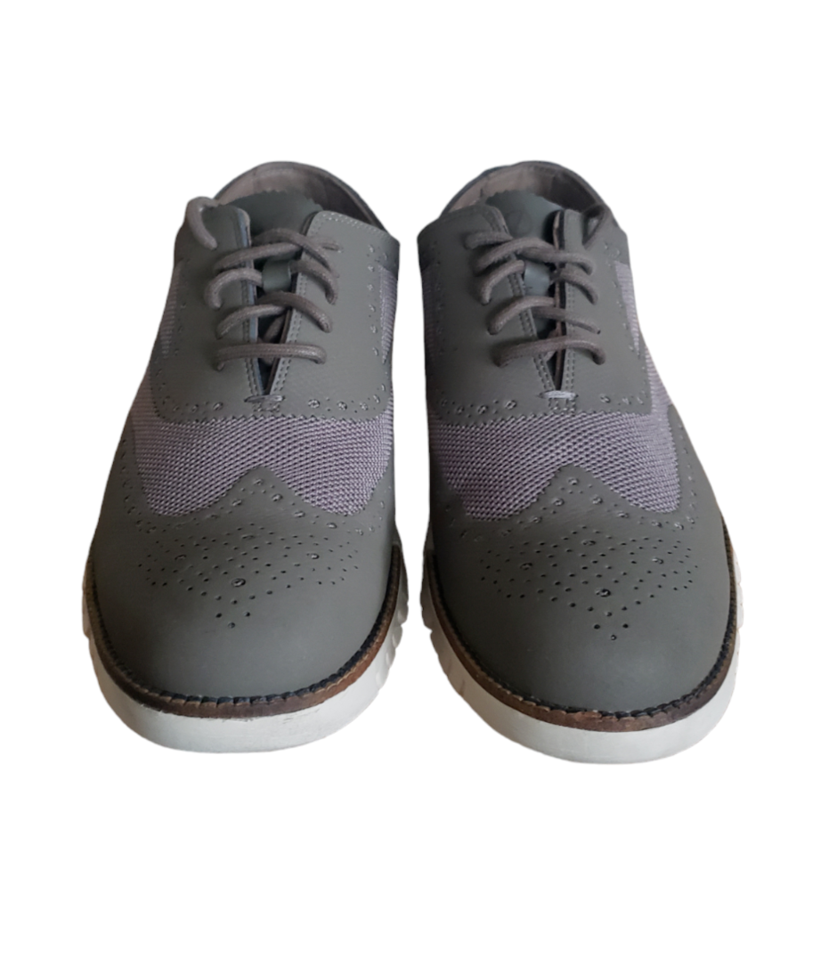 Cole Haan Zerogrand Mens Grey Leather Wingtip Lace Up  display picture 2