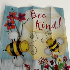 Garden Flag Bee Kind Bees Flowers Outdoor Small Flag 12.5" x 18" Fade Resist New