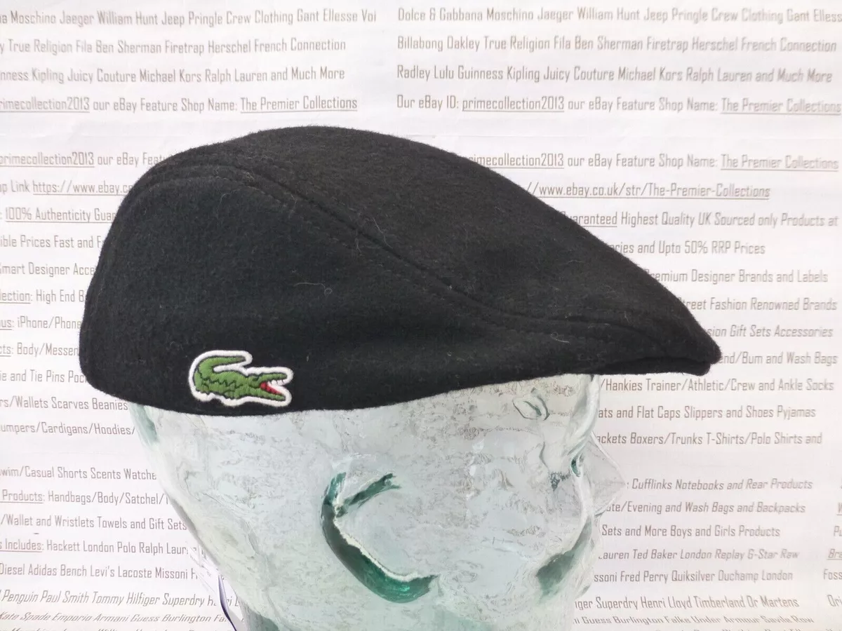 amatør Byg op spiller LACOSTE Flat Cap Mens Wool Blend Flannel Beret Black Hat S, M or M+ Caps  BNWT | eBay