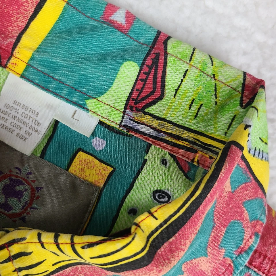 The Territory Ahead Shirt Mens Large Multi Color Aztec Casual Hawaiian Button Up - Image 3 of 4