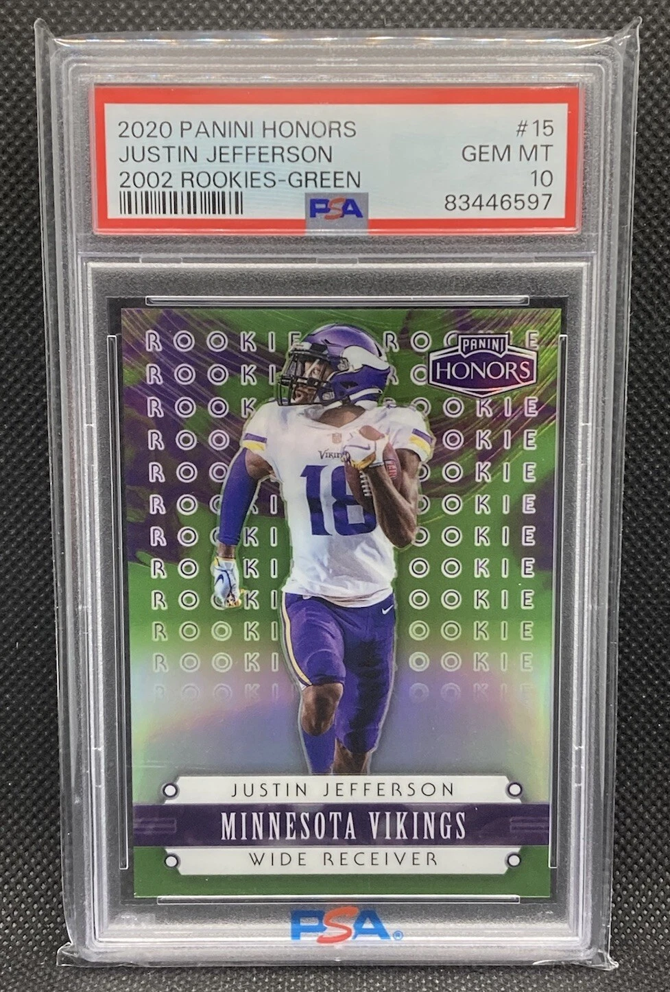 Justin Jefferson Panini Honors 2002 Rookies #15 Green