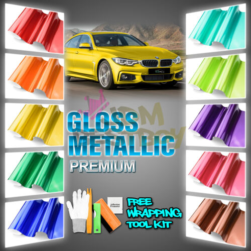 Gloss Metallic Glossy Candy Decal Car Vinyl Wrap Film Sticker Sheet Sparkle DIY - Foto 1 di 281