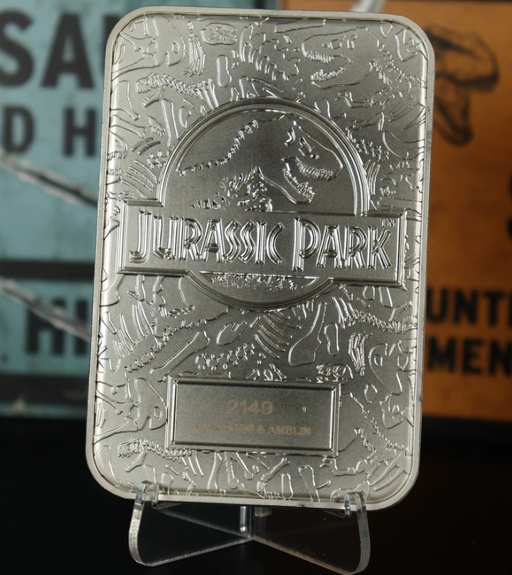 Jurassic Park Welcome Gates 限定版　.999シルバー Jurassic Park Welcome Gates Silver Plated Metal Card Ingot