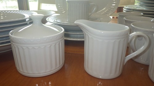 Dinnerware Italiana Porcelain White JC Penny service 8 44 pieces + hostess pc - Picture 2 of 11