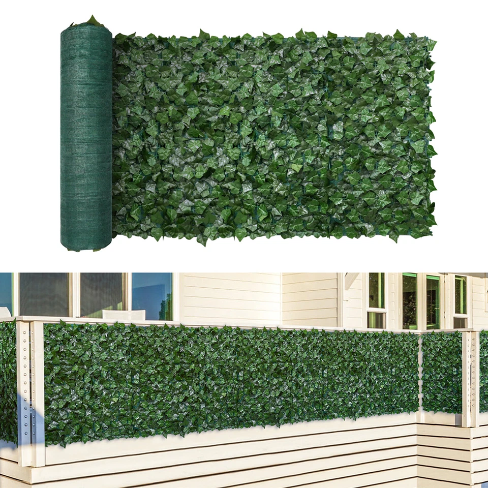 6ft Artificial Hedge Faux Ivy Leaves Privacy Fence Screen Garden Home Wall Decor - Image 2 of 4