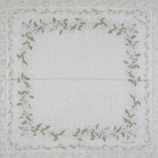 K670 Christian Dior White Flower Scarf Scarves Pocket Square 18" X 18.5"
