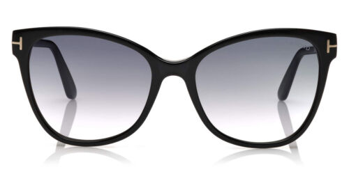Tom Ford FT0844 Ani Sunglasses Women Shiny Black Cat Eye 58mm New & Authentic - Afbeelding 1 van 6