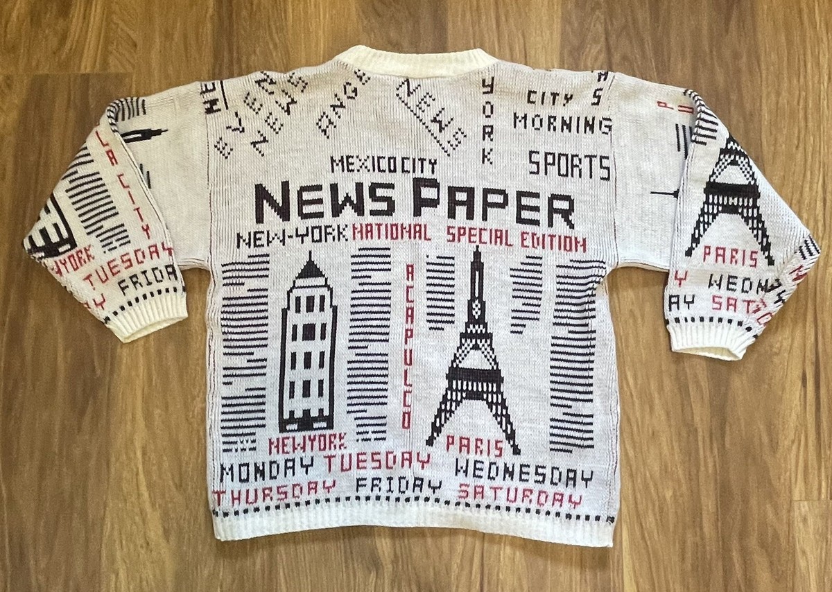 トップス supreme newspaper sweater FW18 Supreme Newsprint Sweater size M medium jumper