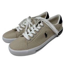 Polo Ralph Lauren Boys Youth Size 6 Graftyn Sand Navy Lace Sneaker Shoes New