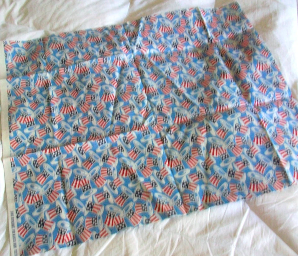 Judie Rothermel for Marcus Bros Textiles American Flag Top Hat Fabric 18"x44" - Image 4 of 4
