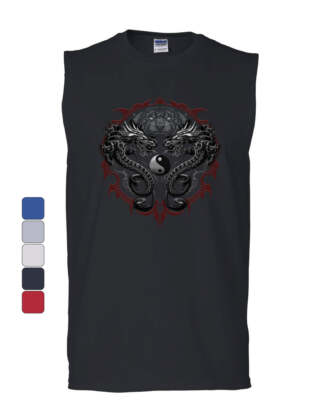 Bengal Rising Dragons Muscle Shirt Asian Art Wild Tiger Yin and Yang  Sleeveless