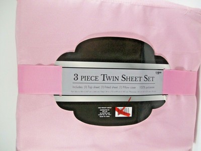 Bedding Sheet Set Twin 3 Piece   100% Polyester  Pink