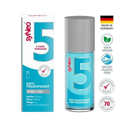 syNeo 5 Antitranspirant Roll-On für Damen und Herren bei starkem Schwitzen, 50ml
