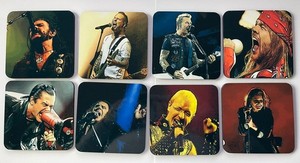 Heavy Metal Singer Coaster Set 8 Cork Back