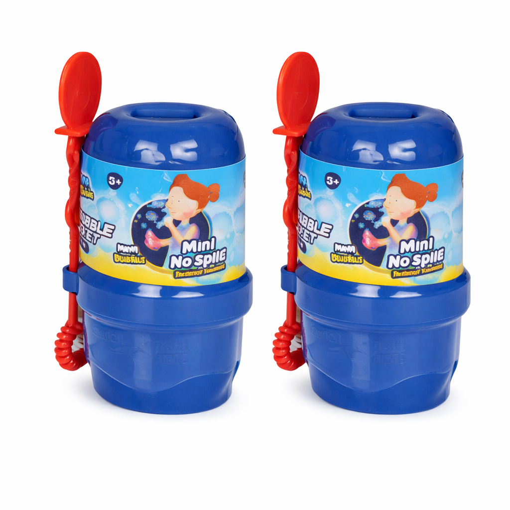 Wanna Bubble Mini Bucket Bubble Toy – 2 Pack No-Spill Bubble Set