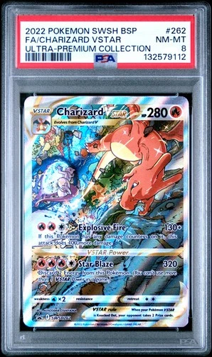 2022 POKEMON SWSH ULTRA-PREMIUM COLLECTION FULL ART/CHARIZARD VSTAR PSA 8