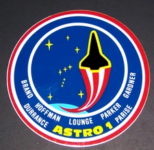 NASA - Astro 1 - Mission Sticker - 3 1/2" Round