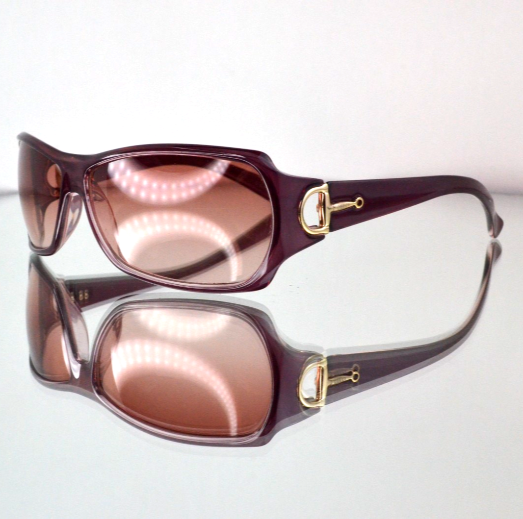 小物 GUCCI Horsebit Shield Sunglasses Gold RARE Gucci Gold Horsebit Logo Sunglasses Burgundy/Amber Wrap Y2K