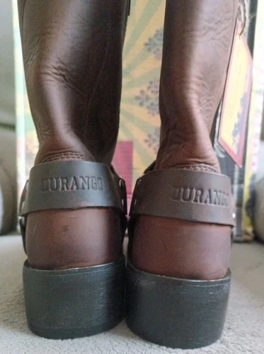 Durango Head West Harness Boot Size 9.5D Brown Leather DB594 Square Toe