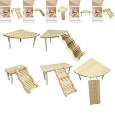 Hamster Play Wooden Platform with Ladder Cage Accessories for Syrian Mice