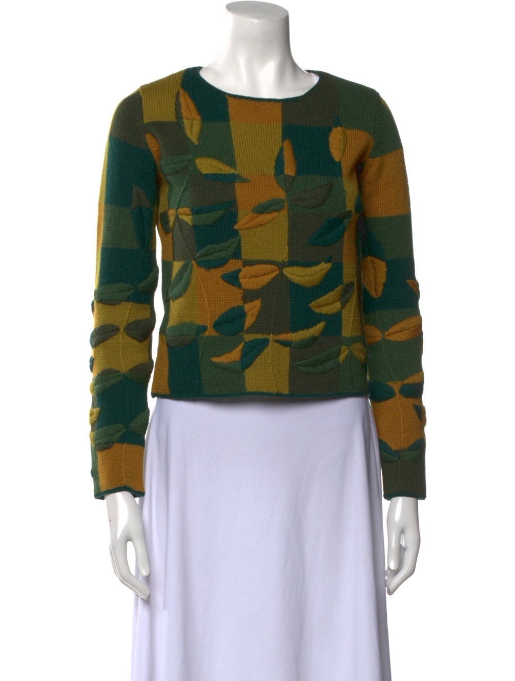 Cheap and Chic by Moschino Leaf Appliqué Wool Pullover Sweater Size 6