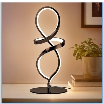 Spiral Table Lamp Modern Minimalistic Dimmable Table Lamp Very Bright Black Fram